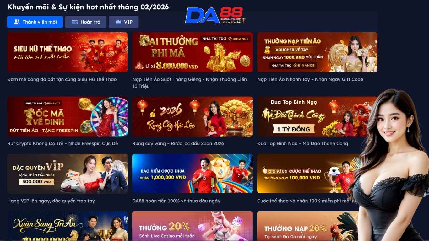 Khuyến mãi hấp dẫn cập nhật liên tục tại DA88 Khuyến mãi hấp dẫn cập nhật liên tục tại DA88