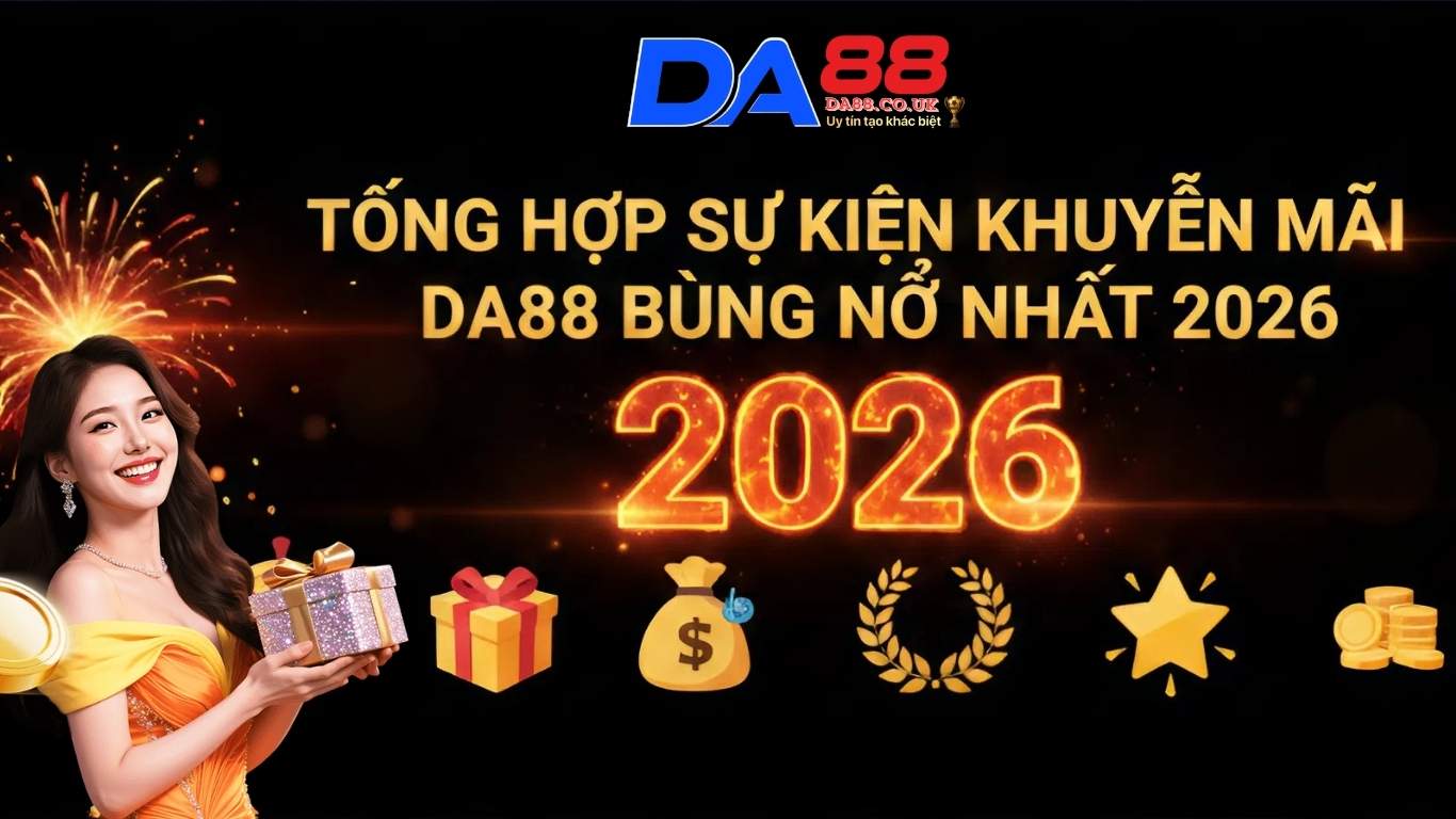 Tổng hợp sự kiện khuyến mãi DA88 bùng nổ nhất 2026 Tổng hợp sự kiện khuyến mãi DA88 bùng nổ nhất 2026
