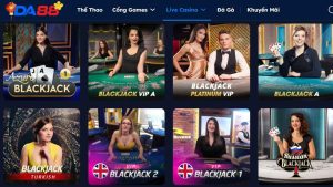 Giới thiệu về sảnh Black Jack Da88 