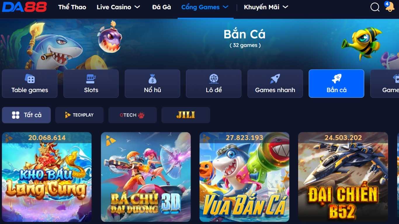 Những tựa game bắn cá Da88 hay nhất