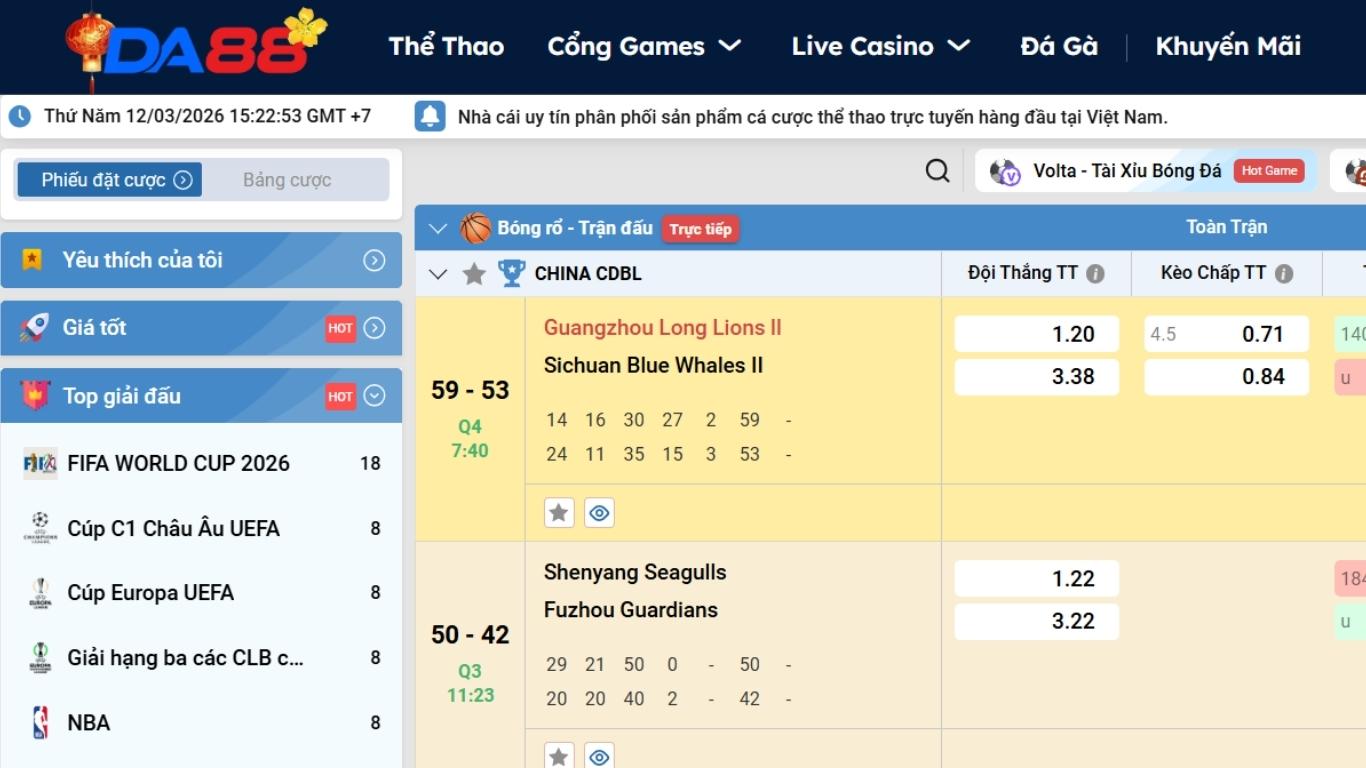 Những ưu điểm của cá cược bóng rổ Da88