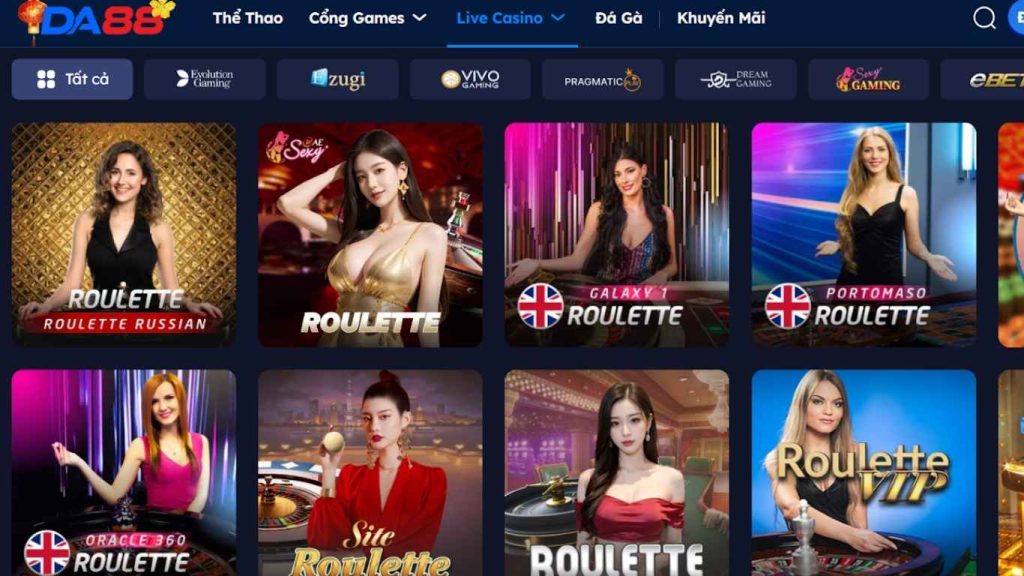 Tổng quan về sảnh chơi Roulette Da88
