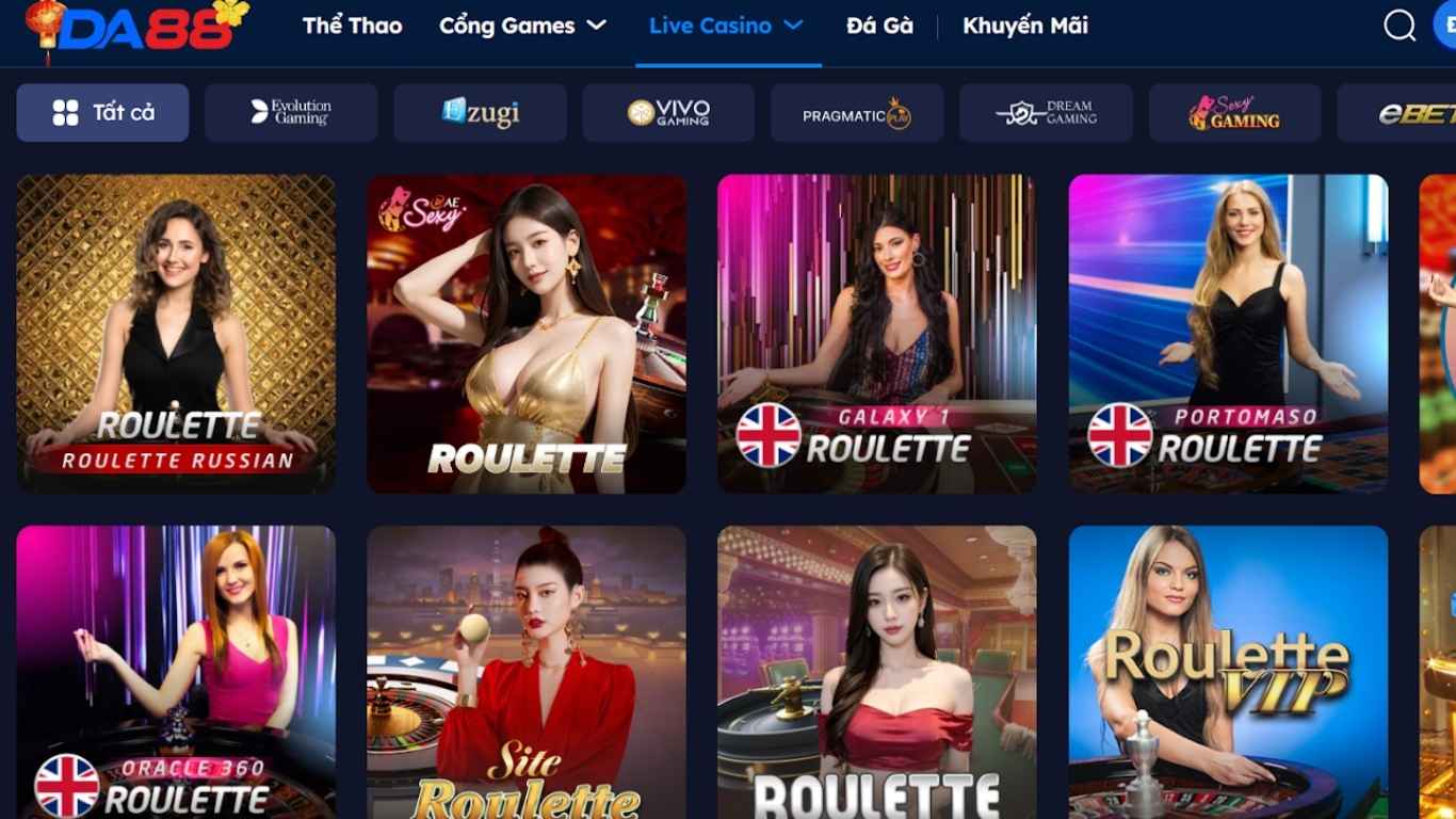 Tổng quan về sảnh chơi Roulette Da88